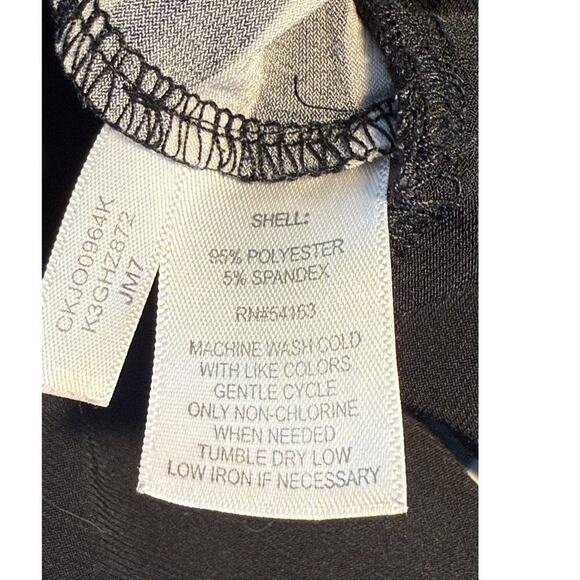 Calvin‎ Klein Women's Striped Long Sleeve Keyhole Blouse Size Small Black/White - Picture 7 of 7